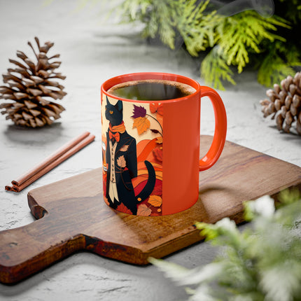 Siamese Cat at an Autumn Harvest Fair Colorful Mugs (11oz, 15oz)
