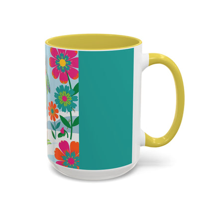🎿🌸 The Winter Flower Adventurer Colorful Mug – Colorful Ski Fantasy