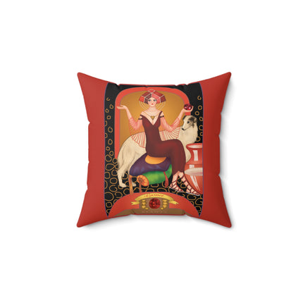 January & Garnet (from the Gem Series) by Sofia Chiostri Spun Polyester Square Pillow