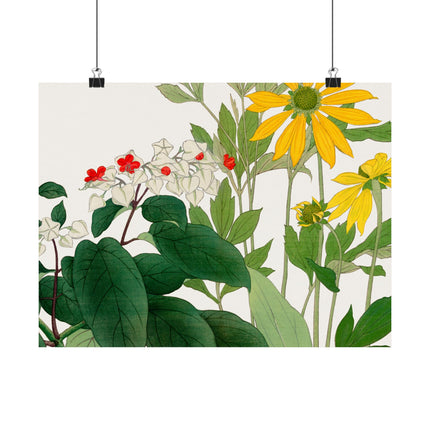 Clerodendrum & Rudbeckia by Tanigami Kônan Premium Matte Horizontal Posters
