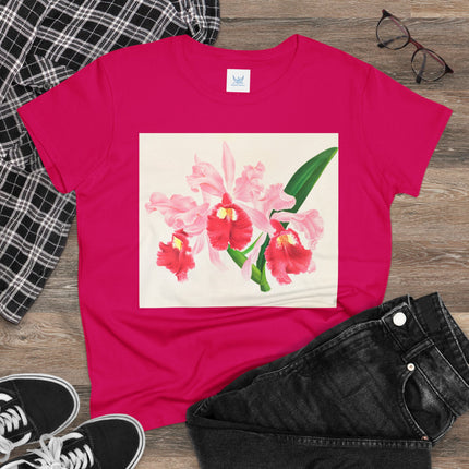 Cattleya gigas by Jean Jules Linden Women's Midweight Cotton Tee