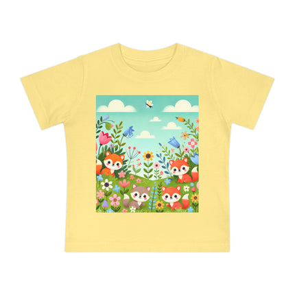 Fox Cubs in Bloom Baby T-Shirt – Springtime Joy & Playful Friendship