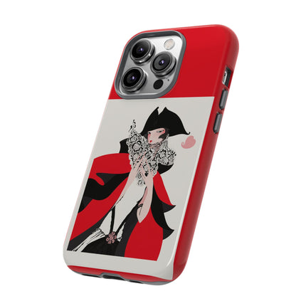 Crimson Masquerade Phone Case – Dramatic Grace & Bold Elegance