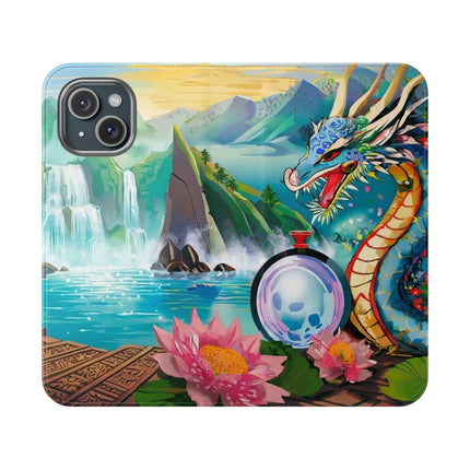 🐉💎 Wisdom's Guardian Flip Case – Dragon's Embrace & Eternal Wisdom