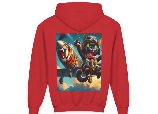 Parachuting Cat Commando Youth Heavy Blend Hooded Sweatshirt