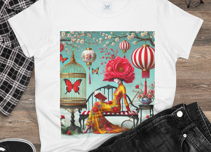 Reading In A Painted Garden Cotton Tee