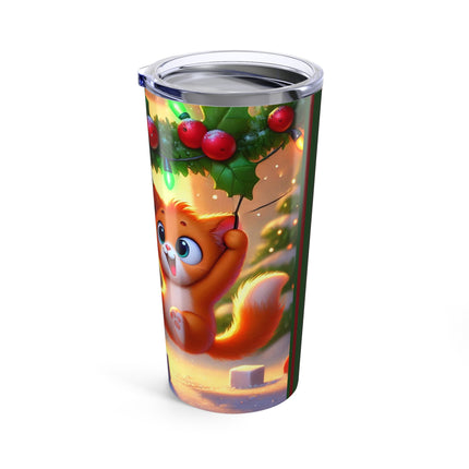 Naughty or Nice Kitten Christmas Tumbler 20oz