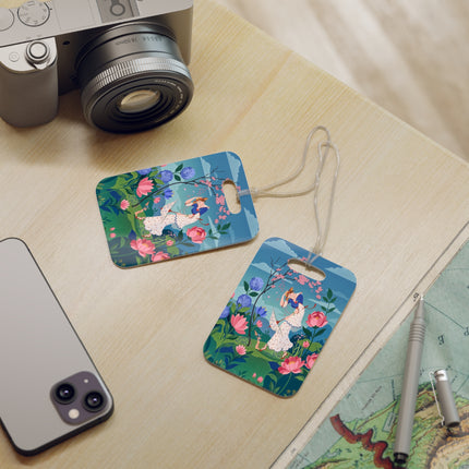 🌸☂️ The Lady Of The Falling Blossoms Luggage Tag – Art Deco Garden Whimsy