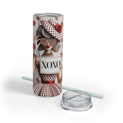 Fashionably Yours, XOXO Skinny Matte Tumbler, 20oz