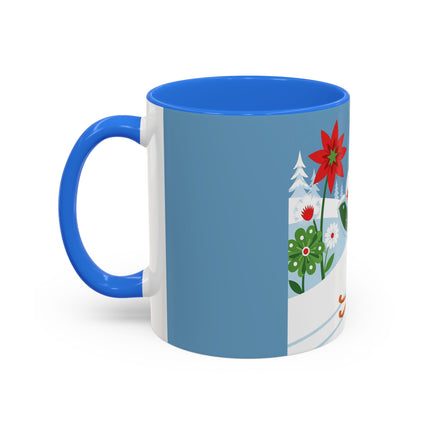 🎿❄️ The Winter Garden Skier Colorful Mug – Whimsical Holiday Fantasy