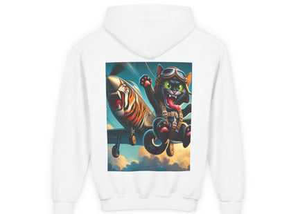 Parachuting Cat Commando Youth Heavy Blend Hooded Sweatshirt