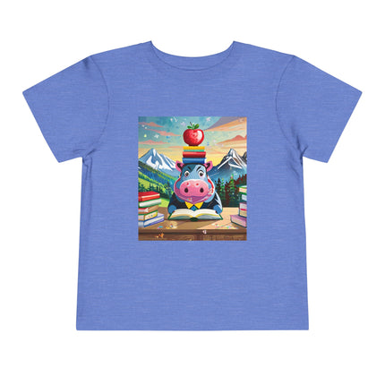 Hippos Hit the Books Toddler Short Sleeve Tee