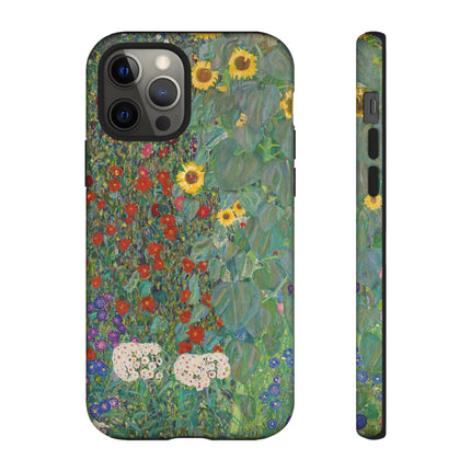 Farm Garden with Sunflowers by Gustav Klimt Phone Cases