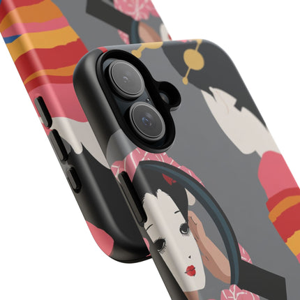 Geisha Mirror Phone Case – Elegant Reflection & Timeless Beauty