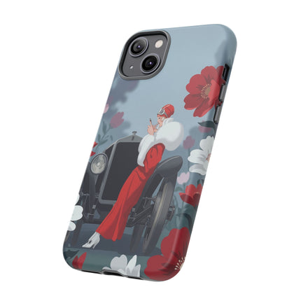 🚗🌺 The Lady Of The Grand Touring Car Phone Case – Art Deco Motoring Elegance