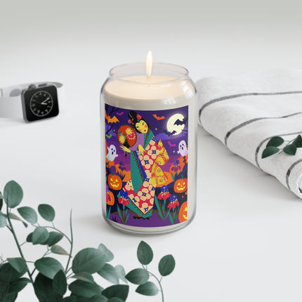 🌙🎃 The Moonlit Garden Masquerade Scented Soy Candle – Floral Halloween Charm