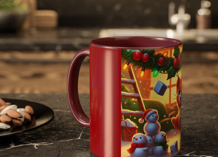 Naughty or Nice Kitten Christmas Colorful Mugs (11oz, 15oz)