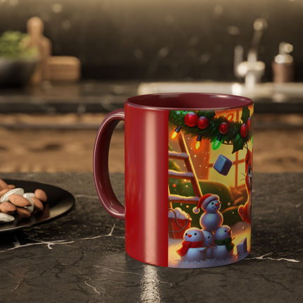Naughty or Nice Kitten Christmas Colorful Mugs (11oz, 15oz)