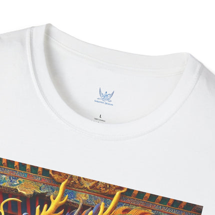 Tibetan Dragon Over Kabuki Duel Softstyle T-Shirt