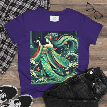 Mermaid Queen Rising from the Deep Cotton Tee