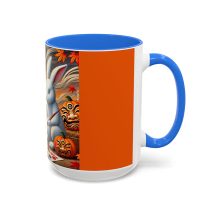 Halloween Rabbit’s Kabuki Jack-o’-Lanterns Colorful Mugs (11oz, 15oz)