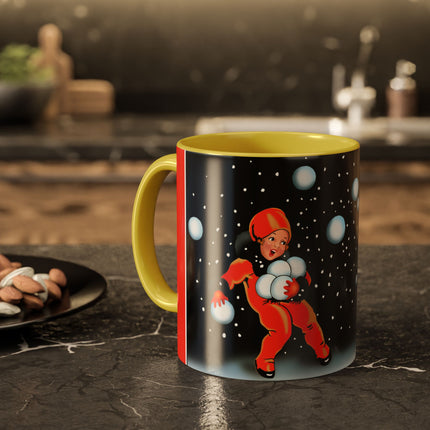 A Festive Snowball Toss Colorful Mugs (11oz, 15oz)