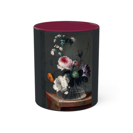 Floral Still Life by Johann Baptist Drechsler Colorful Mugs, 11oz