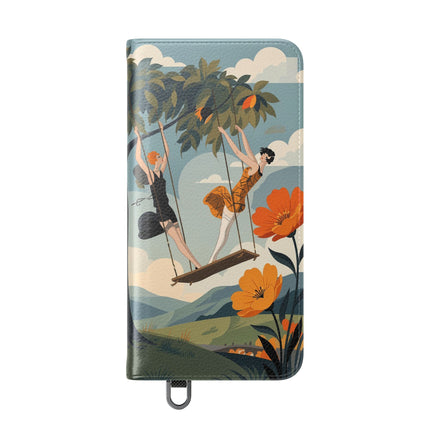 🌳🌺 The Ladies Of The Garden Swing Flip Case – Art Deco Floral Adventure