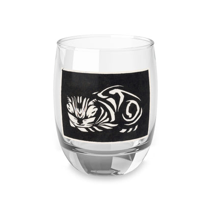 December (Cat Lying) by Anna Julia de Graag Whiskey Glass