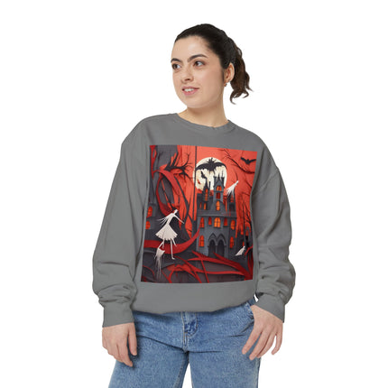 Halloween Night Scene Unisex Garment-Dyed Sweatshirt