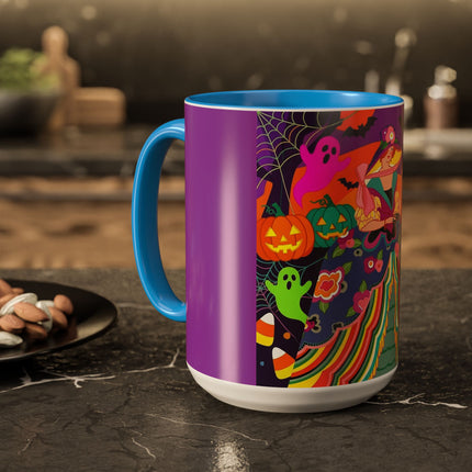🌈👻 The Rainbow Ghost Masquerade Colorful Mug – Colorful Halloween Charm