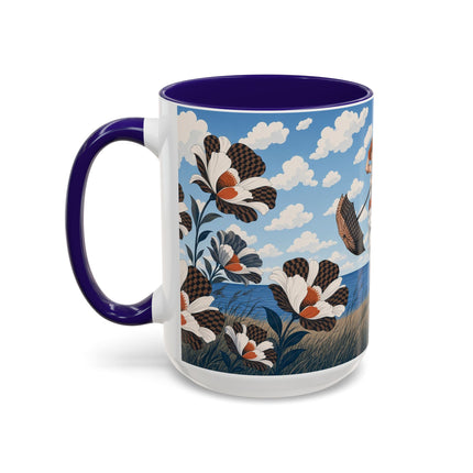 🌊🌼 The Windswept Seaside Promenade Colorful Mug – Art Deco Coastal Elegance