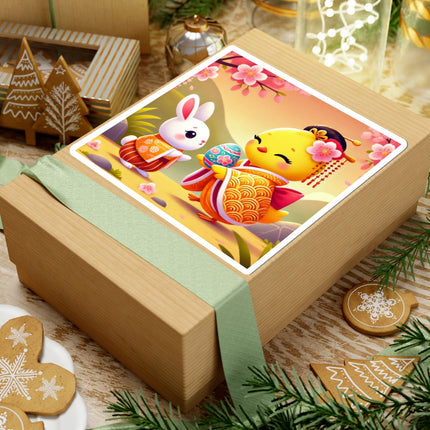 Whimsical Springtime Exchange Kiss-Cut Stickers (4 Sizes)