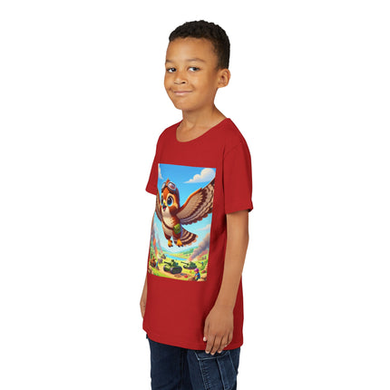 Red-Tailed Hawk in Battle Youth Short Sleeve Tee