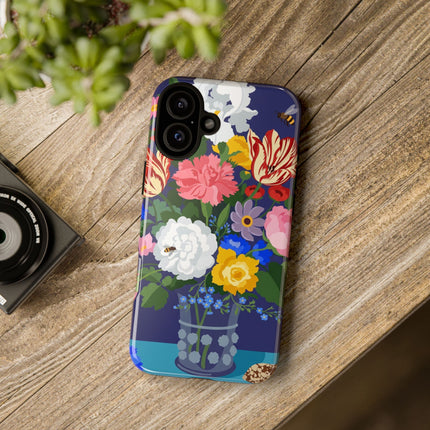 Midnight Floral Bouquet Phone Case – Vibrant Blooms & Enchanted Garden
