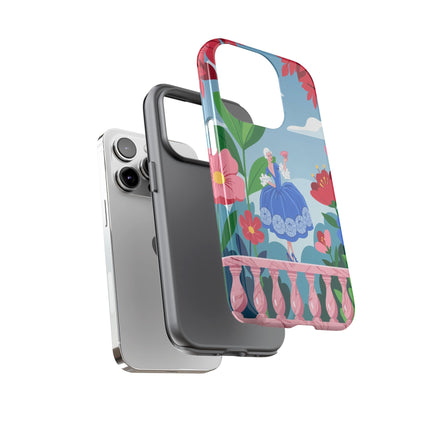 🌺🪭 The Lady Of The Grand Flower Terrace Phone Case – Art Deco Garden Elegance