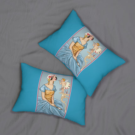 The Enchanting Painter: A Fairy's Artistic Touch Spun Polyester Lumbar Pillow