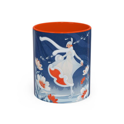 ❄️⛸️ The Winter Skater’s Flight Colorful Mug – Art Deco Floral Fantasy
