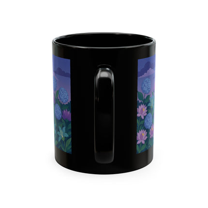 🧶☂️ The Lady Of The Garden Knitting Circle Ceramic Mug – Art Deco Floral Whimsy