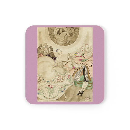 Sur talons rouges (On Red Heels) pl 01 by Gerda Wegener Cork Back Coaster