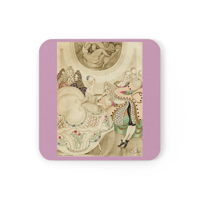 Sur talons rouges (On Red Heels) pl 01 by Gerda Wegener Cork Back Coaster