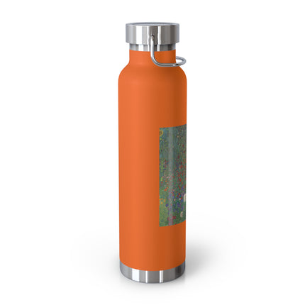 Farm Garden with Sunflowers by Gustav Klimt Copper Vacuum Insulated Bottle, 22oz
