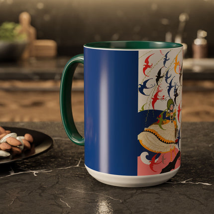 Flight of the Songbirds Colorful Mugs – Theatrical Whimsy & Colorful Harmony