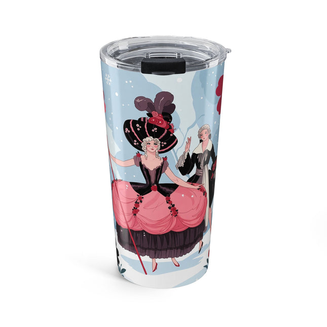 🌹❄️ The Ladies Of The Crimson Winter Tumbler – Art Deco Holiday Elegance