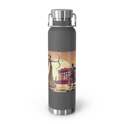 Art Deco Valentine's Romance Copper Vacuum Insulated Bottle, 22oz