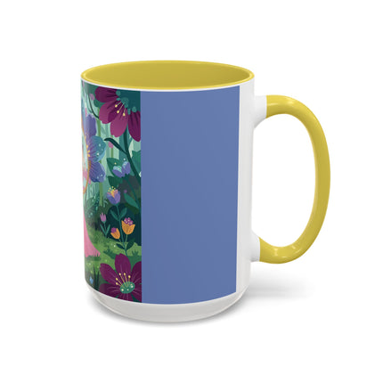 The Lady Of The Enchanted Mirror Colorful Mugs – Art Deco Botanical Elegance