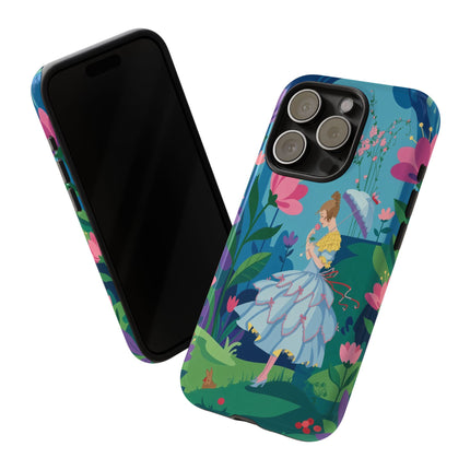 🌸☂️ A Stroll Through The Enchanted Forest Phone Case – Art Deco Floral Fantasy