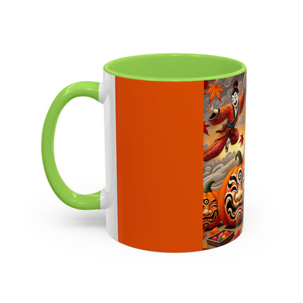Halloween Rabbit’s Kabuki Jack-o’-Lanterns Colorful Mugs (11oz, 15oz)