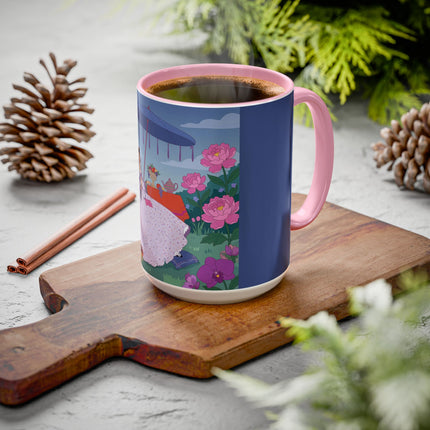 The Lady Of The Garden Tea Party Colorful Mugs – Art Deco Floral Elegance
