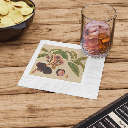 Album of watercolors of Asian fruits and flowers Pl.05 by Anonymous White Coined Napkins